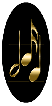 DG5000-382-GD-BK Gold Music Notes Black